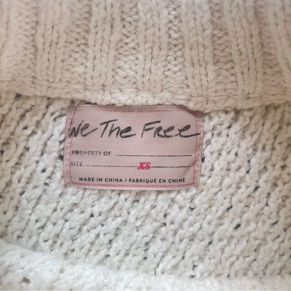 Brand New Free People We The Free Chunky Crew Neck Ivory Sweater Size XS - Picture 4 of 10
